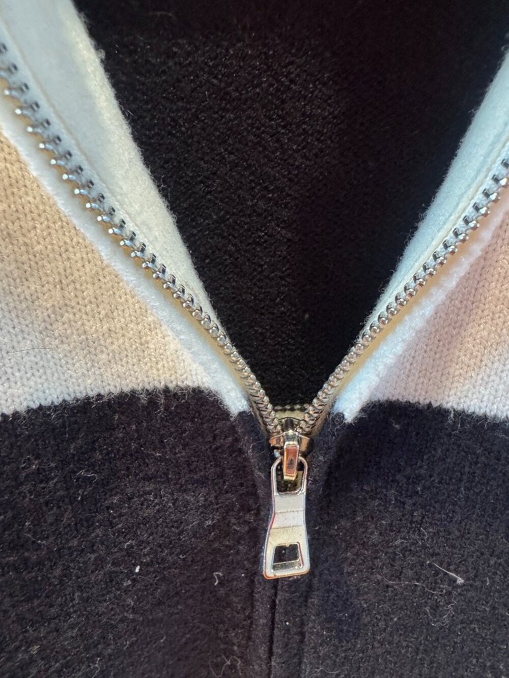 KGGT Oversized Color Block Striped Quarter Zip Sweater Y2K - Picture 2 of 5